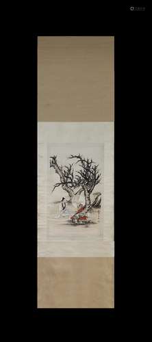 Chen Shaomei Inscription, Figure, Vertical Paper Painting