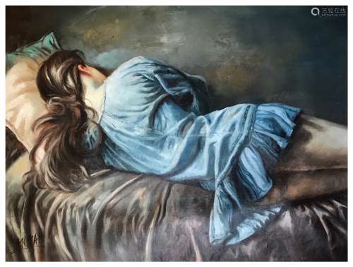 Oil Painting, Sleeping Woman