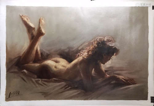 Oil Painting on Canvas, Naked Woman