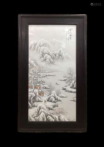 Zhushan Eight Friends, He Xuren Inscription, Snowy Landscape...