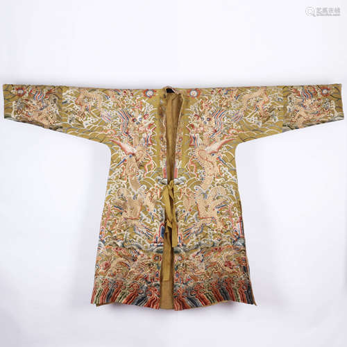 A Chinese Silk Dragon Robe