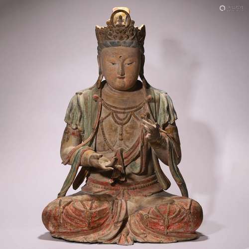 A Chinese Wooden North Song Dyansty Avalokiteshvara Statue