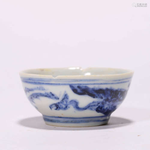 A Chinese Porcelain Blue and White Phoenix Cup Marked Kang X...