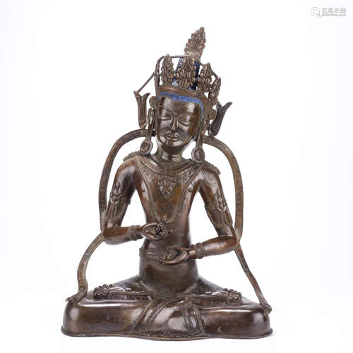 A Chinese Gilt-Bronze Vajrapani Statue