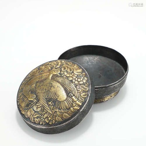 A Chinese Silver Bird Incense Box and Cover