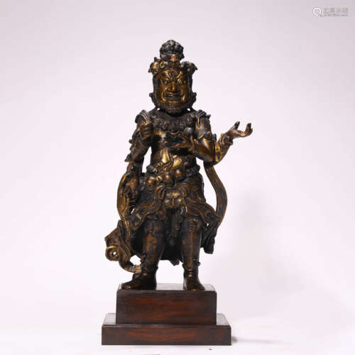 A Chinese Ming Dynasty Gilt-Bronze Buddha Statue