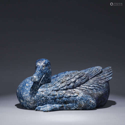 A Chinese Lapis Carving of a Duck