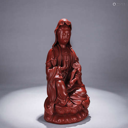 A Chinese Lacquer Avalokiteshvara Statue