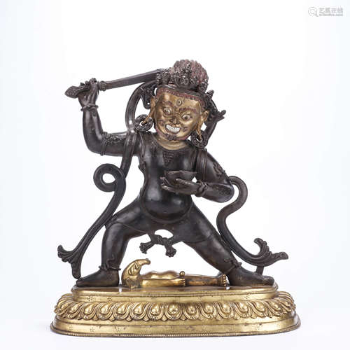 A Chinese Gilt-Bronze Acalanatha Statue