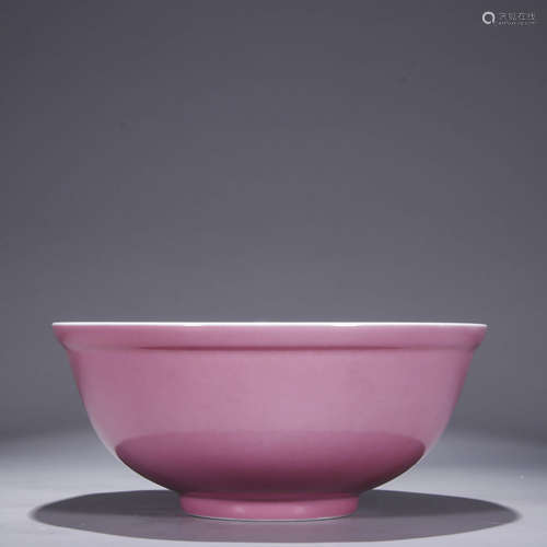 A Chinese Porcelain Pink-Glazed Bowl Marked Xuan Tong