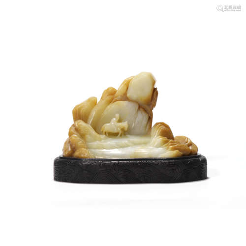 A Chinese White Jade Carving of a Figure