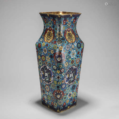 A Chinese Cloisonne Enamelled Interlock Branches Longevity V...