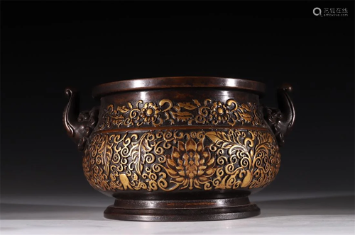 old sotkc,Copper gilt incense burner