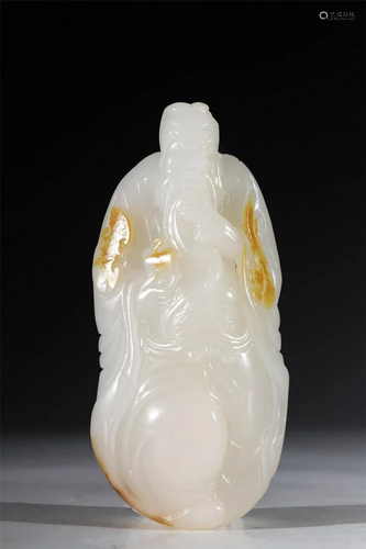 Old stock hetian jade Guan Yu hand piece