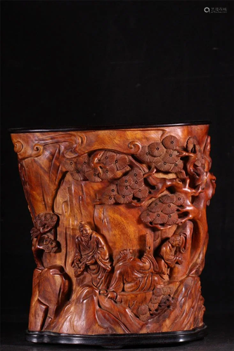 Old stock,huali wood brushpot