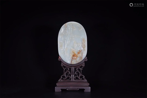 Old stock,hetian jade table screen