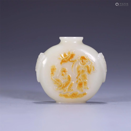 Old stock,hetian jade snuff bottle