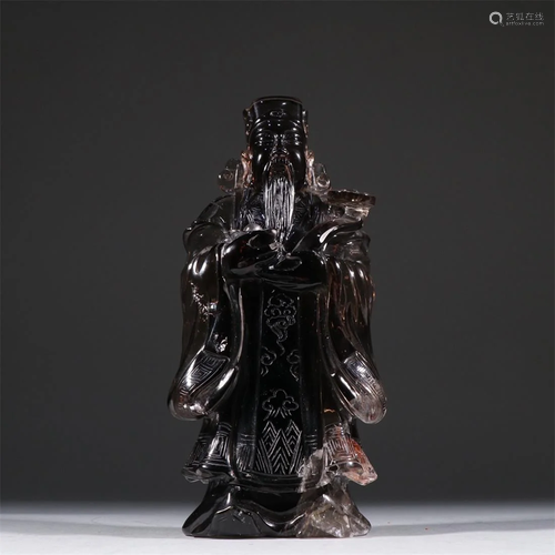 yellow quartz God of Wealth ornament