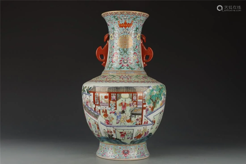 Qing Dynasty famille-rose vase