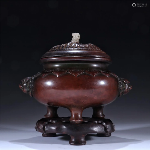 Qing Dynasty copper incense burner