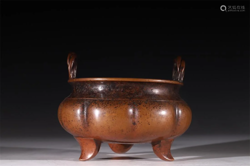 Qing Dynasty copper incense burner