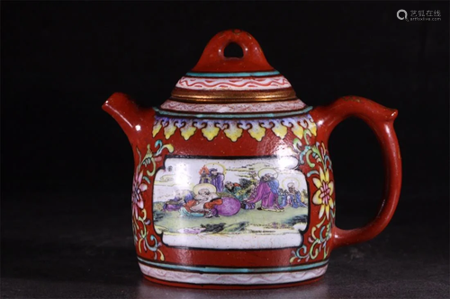 Enamel zisha teapot