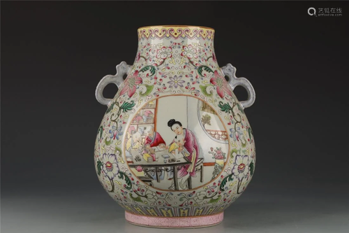 Qing Dynasty famille-rose vase