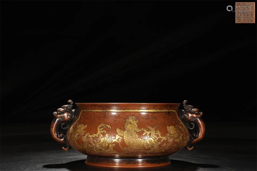 Old stock,copper incense burner