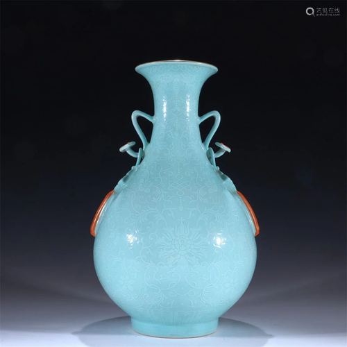 Old stock,blue sky glazed vase