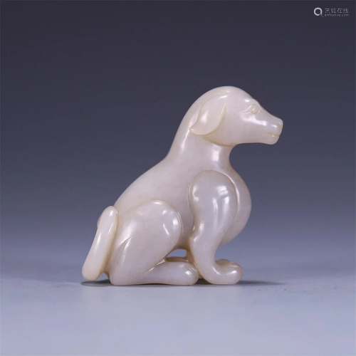 Old stock,hetian jade dog small ornament