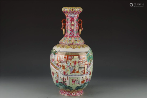 Qing Dynasty famille-rose vase