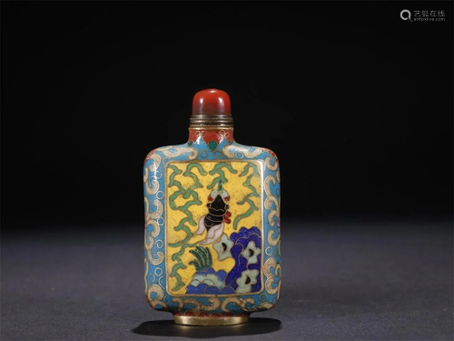 Qing Dynasty copper enamel snuff bottle