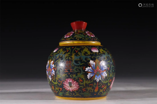 Old stock coloured glaze jar