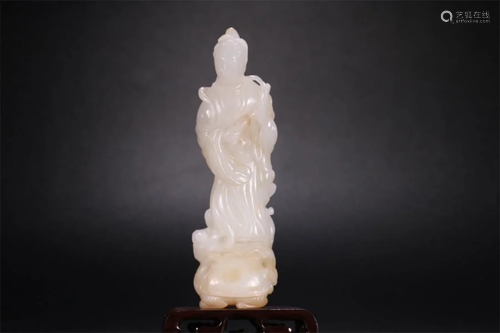 Old stock,hetian jade buddha statue