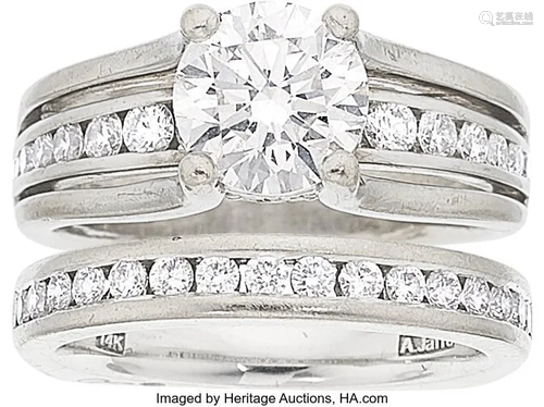 A. Jaffe Diamond, White Gold Ring Set Stones