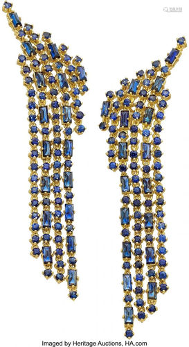 Reign Sapphire, Gold Earrings Stones