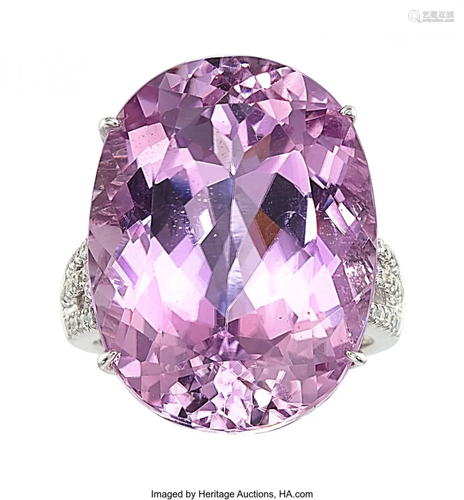 Kunzite, Diamond, White Gold Ring Stones