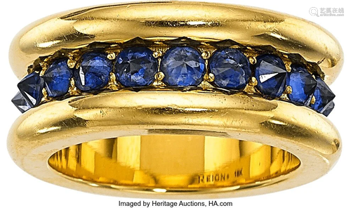 Reign Sapphire, Gold Eternity Band Stones