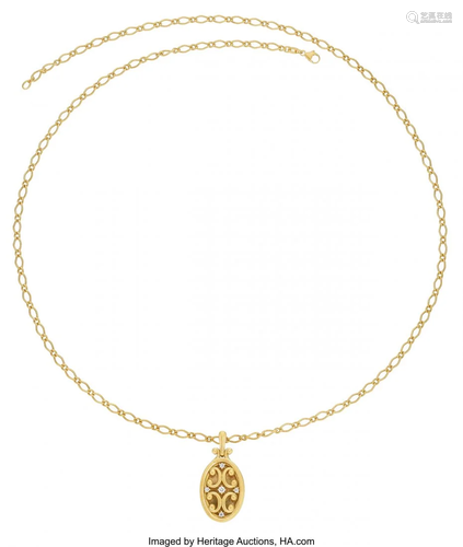 Monica Rich Kosann Diamond, Gold Necklace Stone