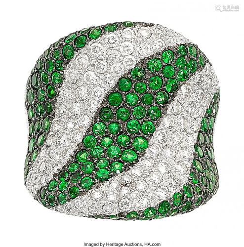 Piranesi Diamond, Tsavorite Garnet, White Gold R