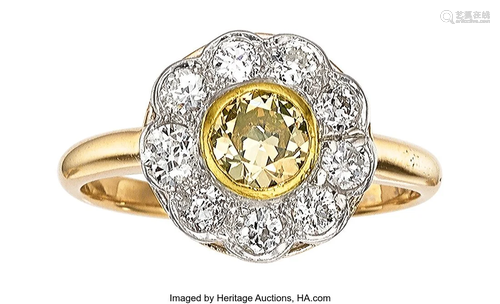 Greenish Yellow Diamond, Diamond, Platinum-Toppe