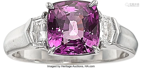 Ceylon Purplish-Pink Sapphire, Diamond, White Go