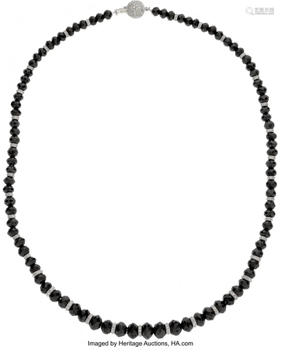 Black Diamond, Diamond, White Gold Necklace Sto