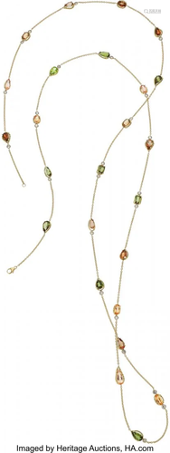 Andalusite, Topaz, Diamond, Gold Necklace Stone