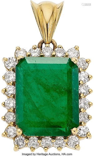 Emerald, Diamond, Gold Pendant Stones