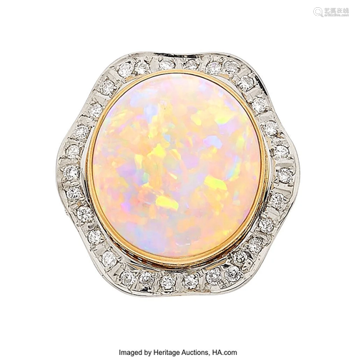 Opal, Diamond, Platinum, Gold Ring Stones