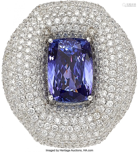 Tanzanite, Diamond, White Gold Ring Stones