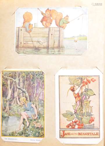 ALBUM OF 1930'S CARTOON POSTCARDS TO INCLUDE MABEL LUCIE ATW...