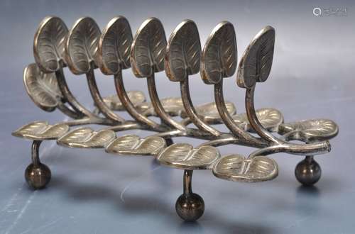 ART NOUVEAU STYLE SILVER PLATED TOAST RACK