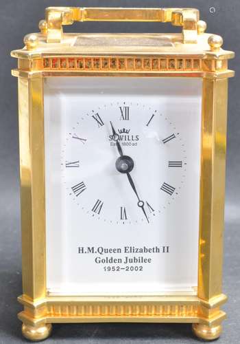 21ST CENTURY BRASS CASED CARRIAGE CLOCK.